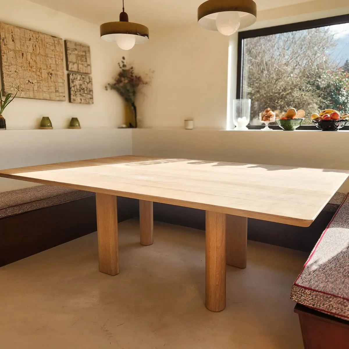 Table Sur mesure cuisine moderne lumineux bois massif